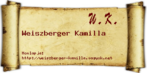 Weiszberger Kamilla névjegykártya
